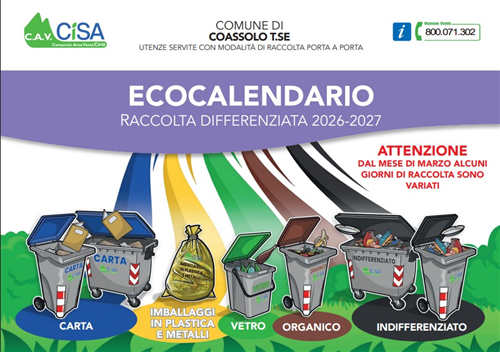DISPONIBILI i nuovi eco-calendari AGGIORNATI